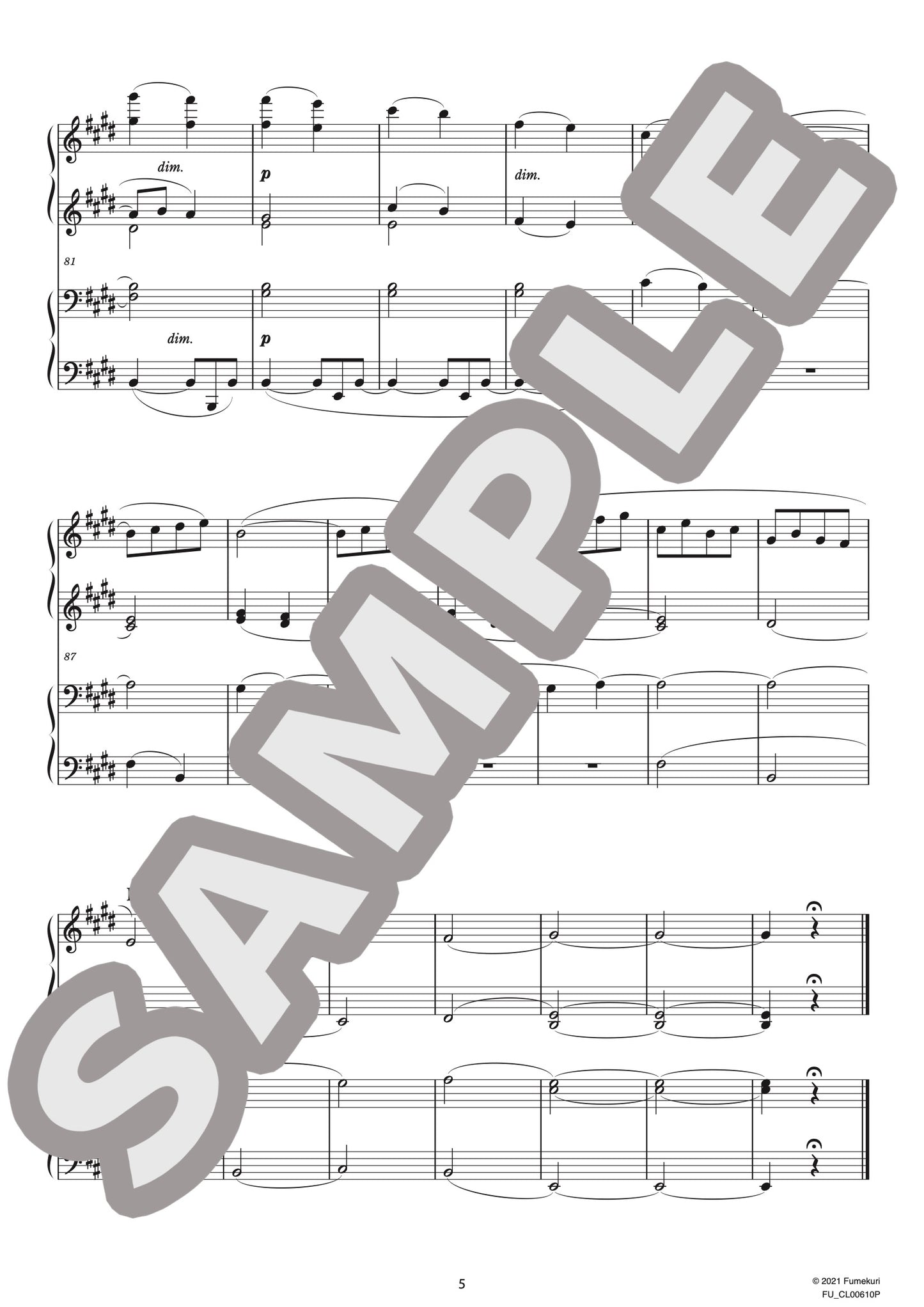 子守歌 作品105(SAINT-SAËNS) / クラシック・オリジナル楽曲【中上級】