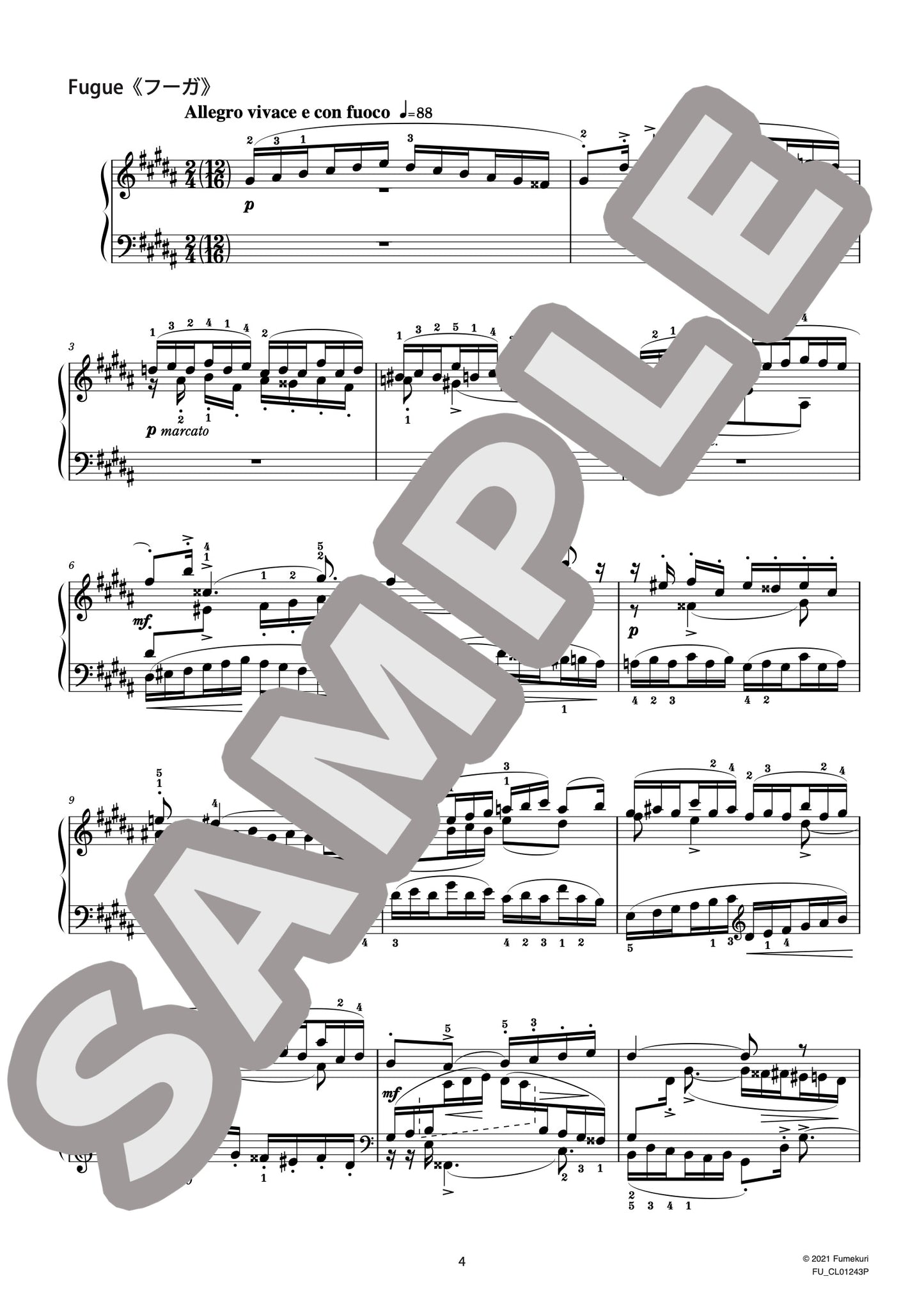 前奏曲とフーガ 嬰ト短調 作品29(SERGEI TANEYEV) / クラシック・オリジナル楽曲【中上級】