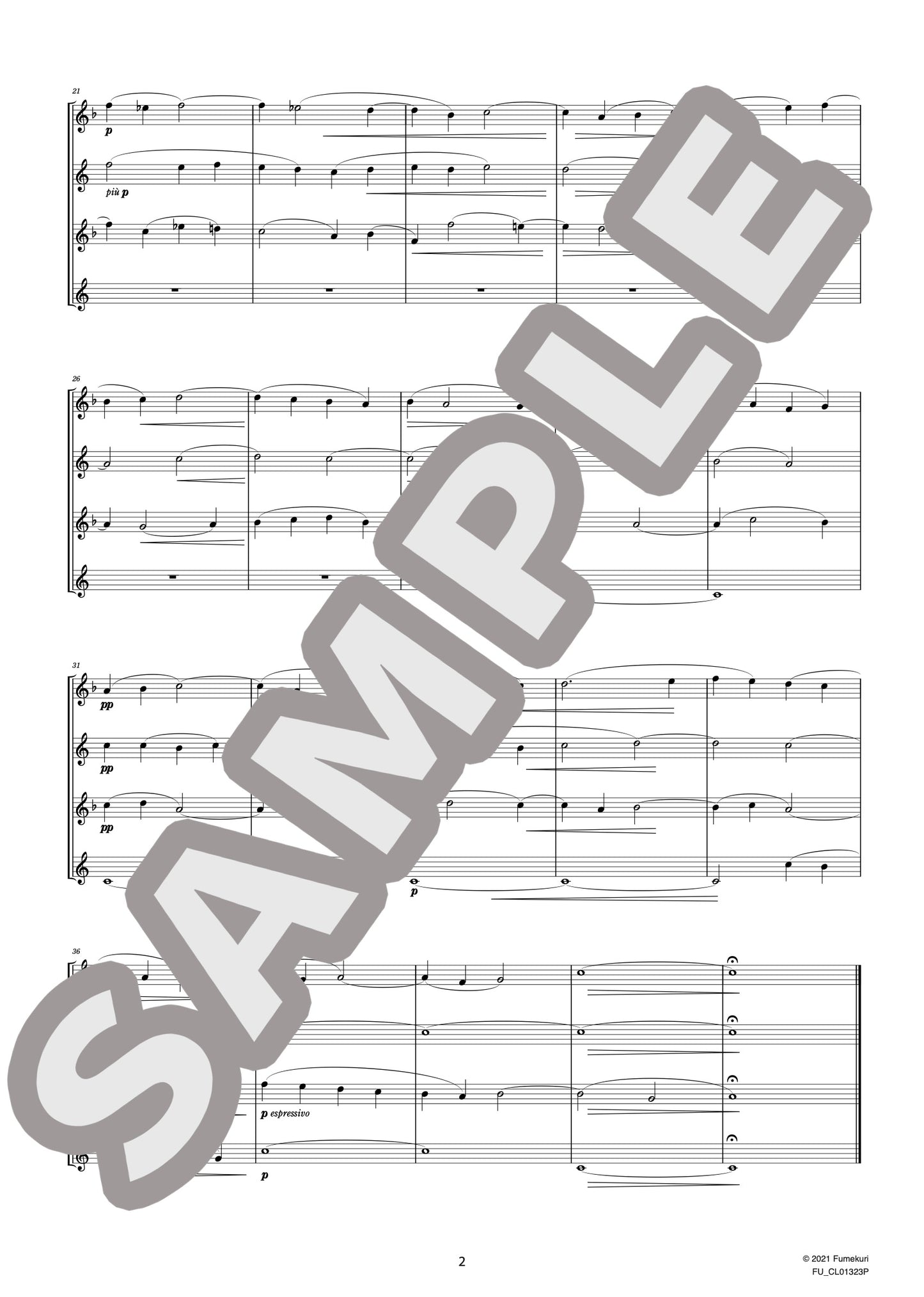 サクソフォン四重奏曲 変ロ長調 作品109 II. Canzona variée “Variation I”(GLASUNOW) / クラシック・オリジナル楽曲【中上級】