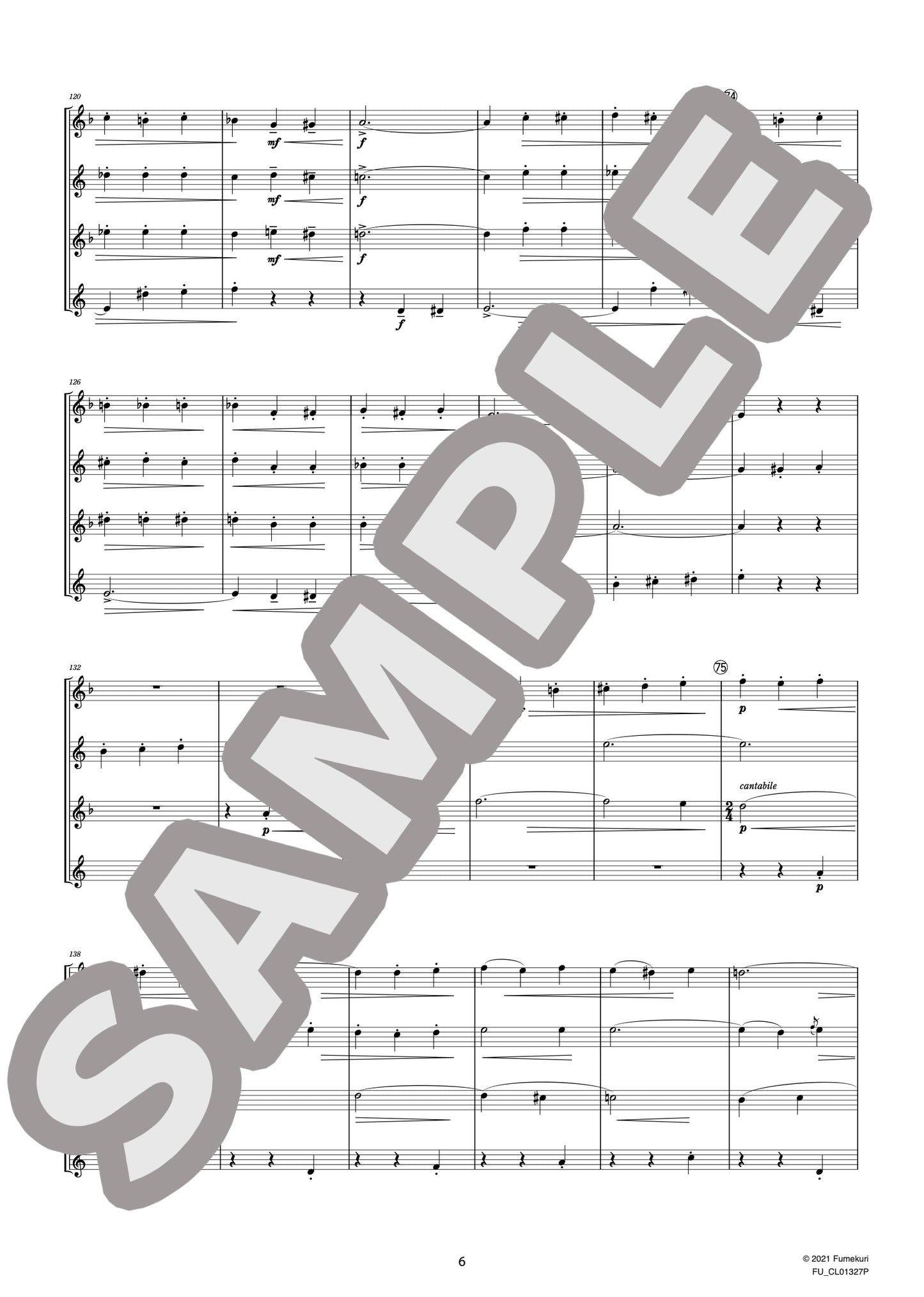 サクソフォン四重奏曲 変ロ長調 作品109 II. Canzona variée “Variation V Scherzo”(GLASUNOW) / クラシック・オリジナル楽曲【中上級】