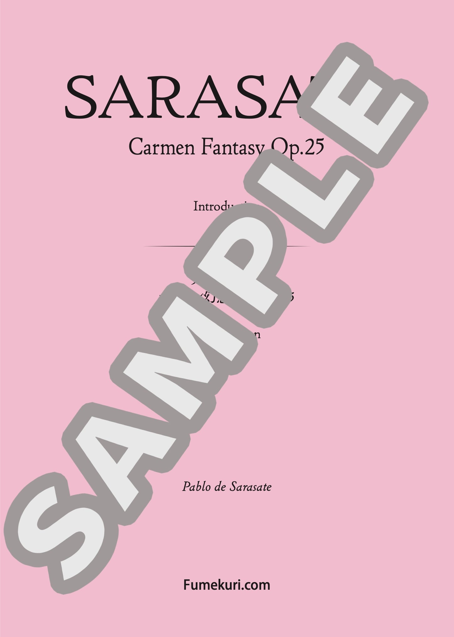 カルメン幻想曲 作品25 Introduction(SARASATE) / クラシック・オリジナル楽曲【中上級】