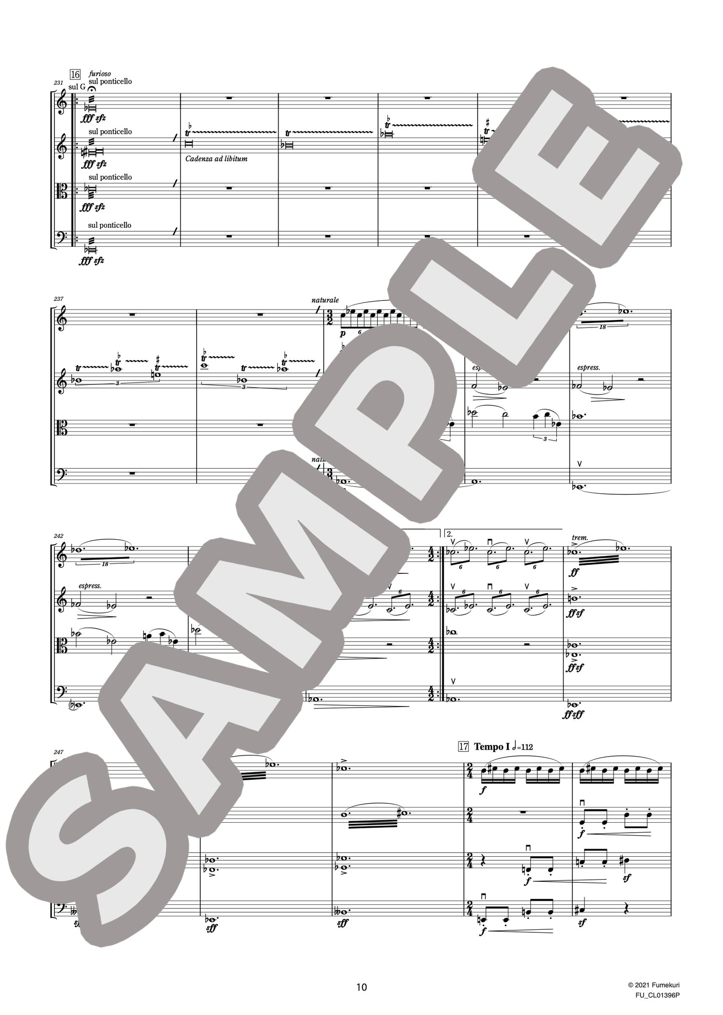 弦楽四重奏曲 第2番『ないしょの手紙』 第4楽章(JANÁČEK) / クラシック・オリジナル楽曲【中上級】