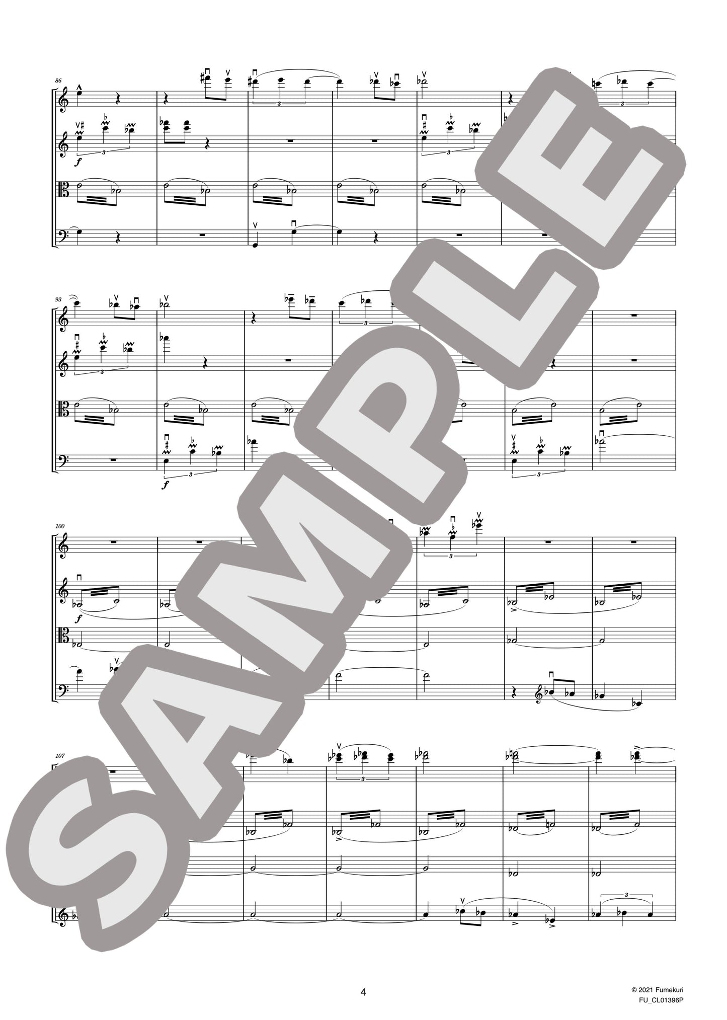 弦楽四重奏曲 第2番『ないしょの手紙』 第4楽章(JANÁČEK) / クラシック・オリジナル楽曲【中上級】