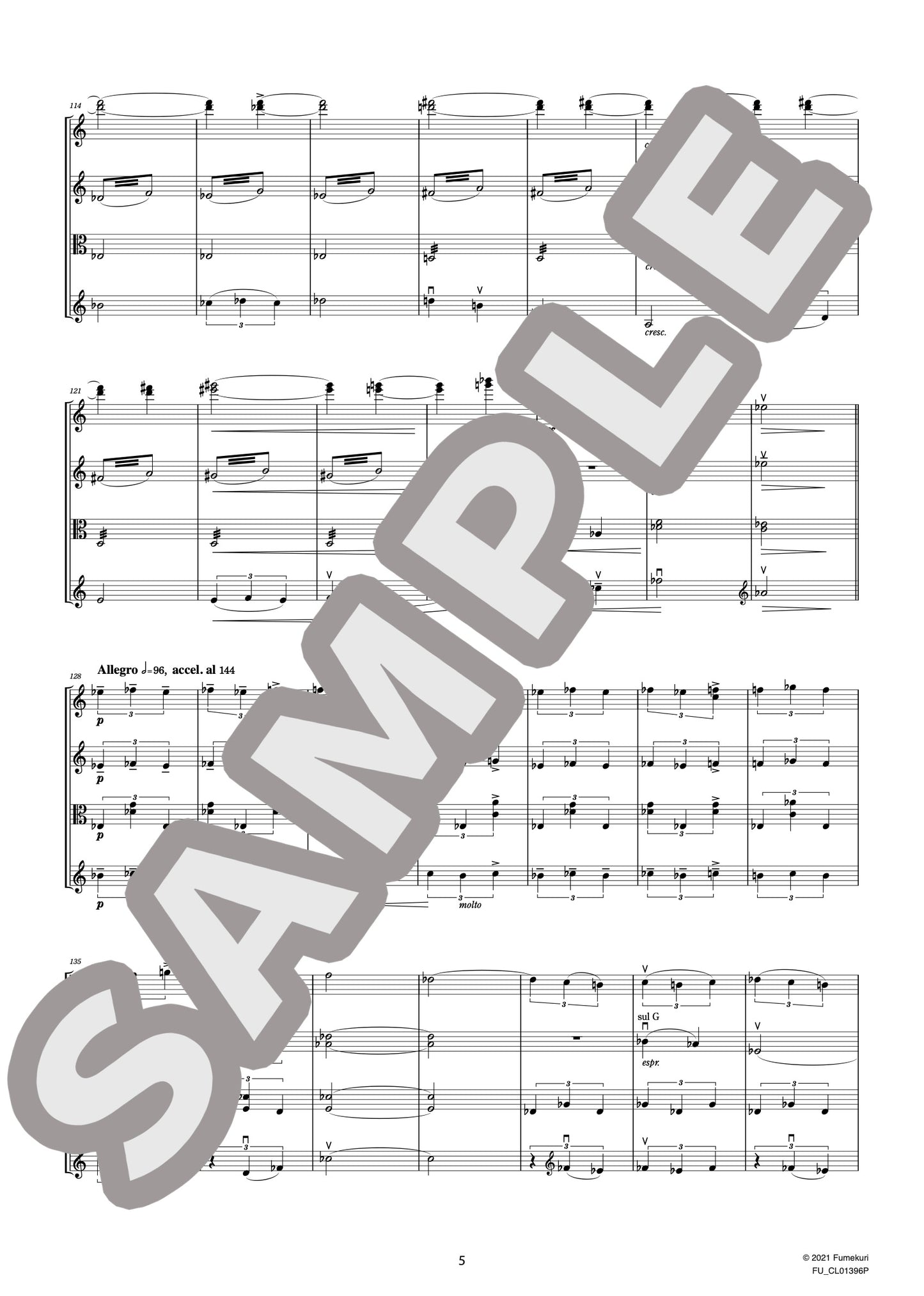 弦楽四重奏曲 第2番『ないしょの手紙』 第4楽章(JANÁČEK) / クラシック・オリジナル楽曲【中上級】