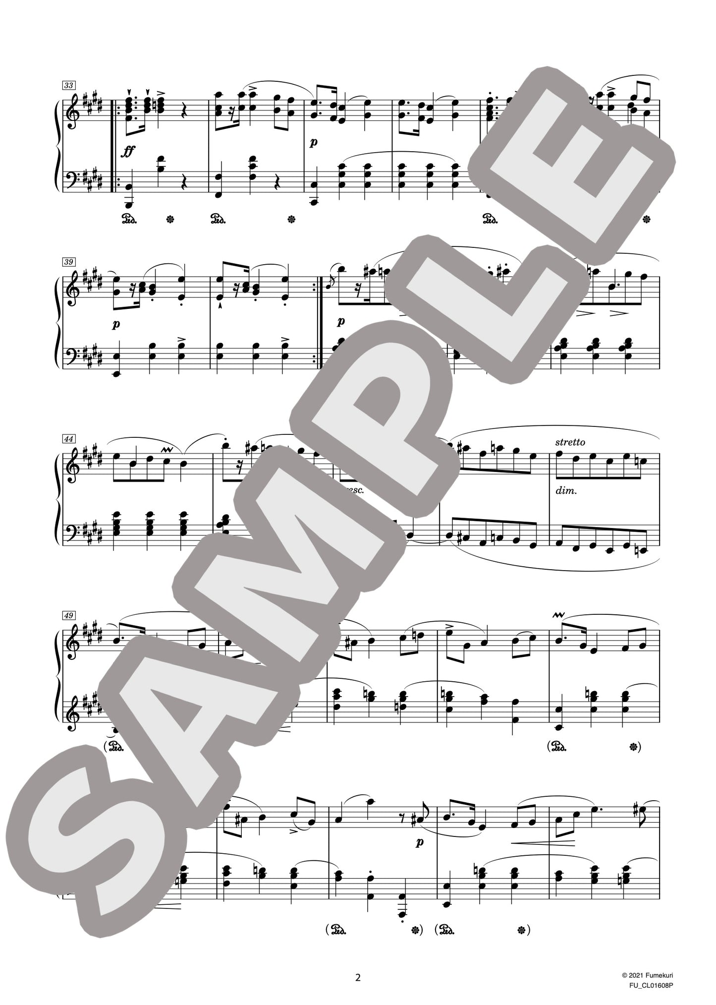 マズルカ 第3番 ホ長調 作品6-3(CHOPIN) / クラシック・オリジナル楽曲【中上級】