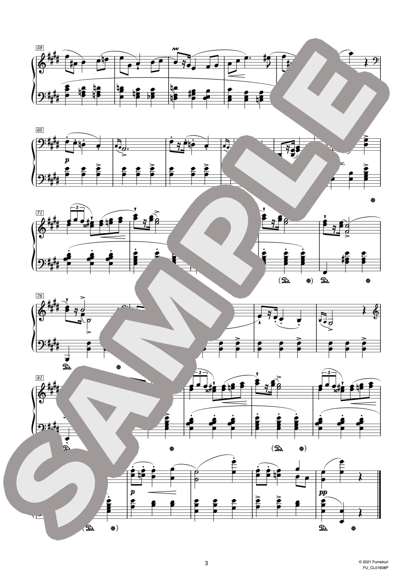 マズルカ 第3番 ホ長調 作品6-3(CHOPIN) / クラシック・オリジナル楽曲【中上級】