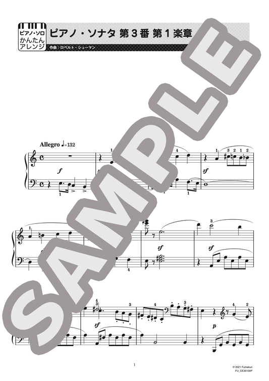 ピアノ・ソナタ 第3番 第1楽章（ロベルト・シューマン) / クラシック・オリジナル楽曲【初級】