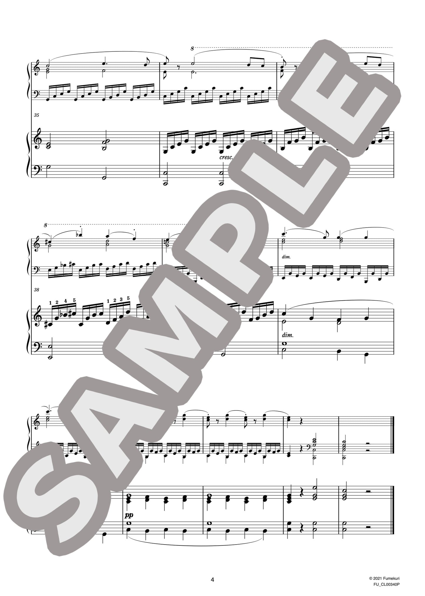 2台のピアノのための速度練習曲（40番練習曲）作品299b 第7番（CZERNY) / クラシック・オリジナル楽曲【中上級】