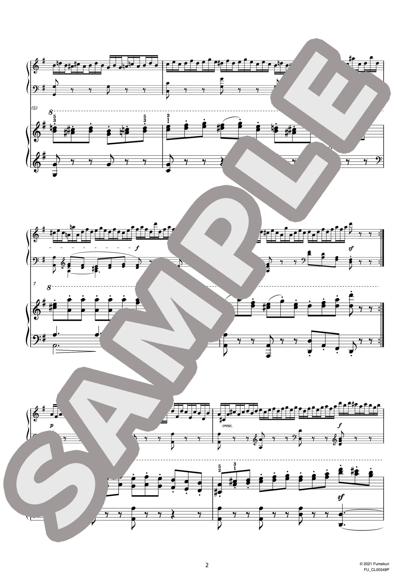 2台のピアノのための速度練習曲（40番練習曲）作品299b 第16番（CZERNY) / クラシック・オリジナル楽曲【中上級】