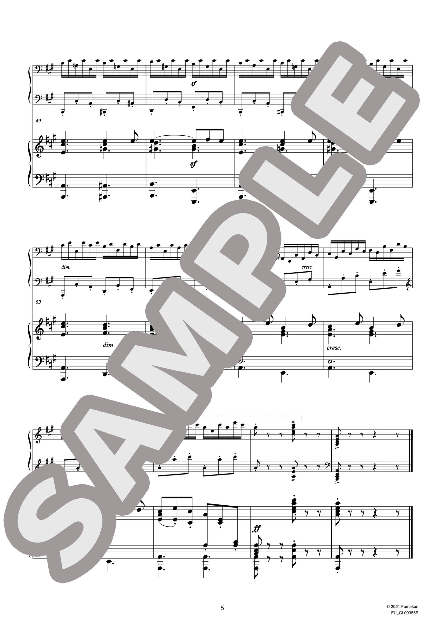 2台のピアノのための速度練習曲（40番練習曲）作品299b 第23番（CZERNY) / クラシック・オリジナル楽曲【中上級】