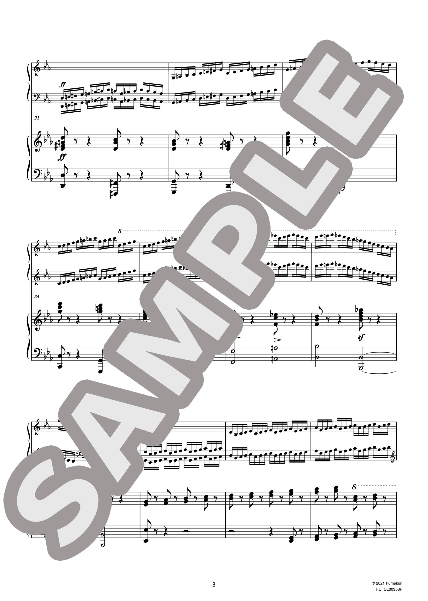 2台のピアノのための速度練習曲（40番練習曲）作品299b 第25番（CZERNY) / クラシック・オリジナル楽曲【中上級】