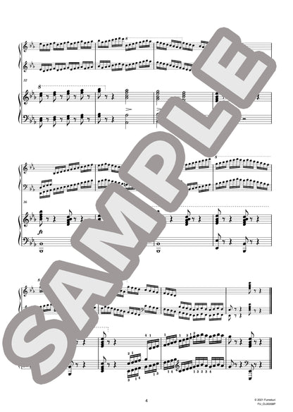2台のピアノのための速度練習曲（40番練習曲）作品299b 第25番（CZERNY) / クラシック・オリジナル楽曲【中上級】