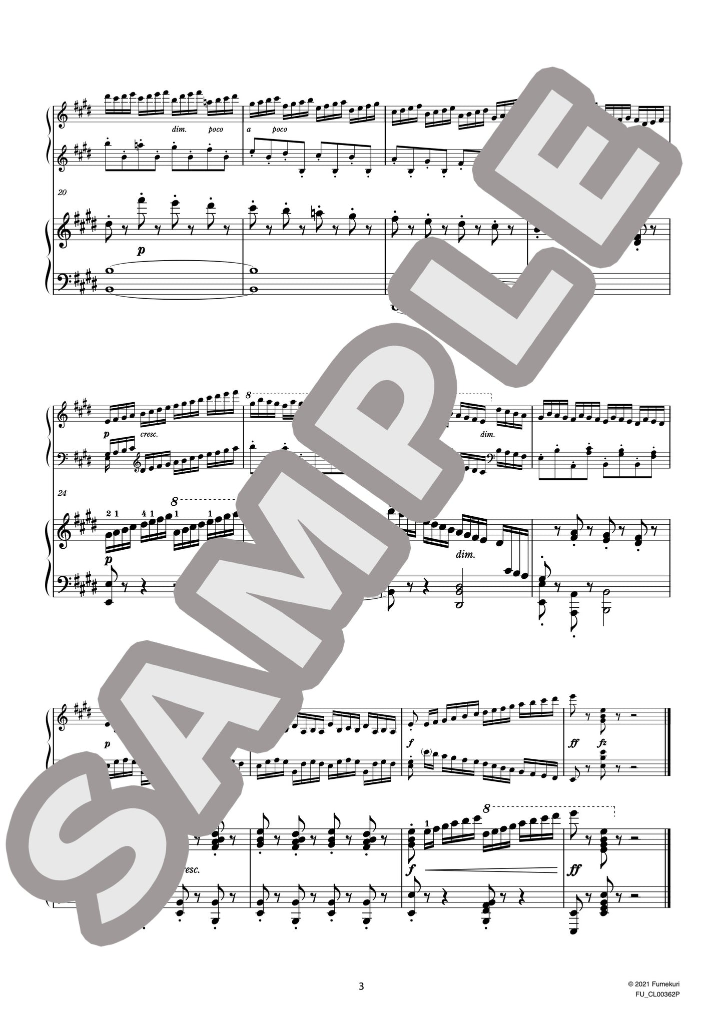 2台のピアノのための速度練習曲（40番練習曲）作品299b 第29番（CZERNY) / クラシック・オリジナル楽曲【中上級】
