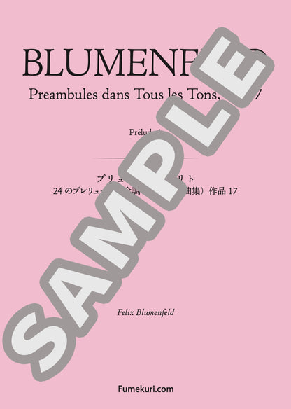24のプレリュード（全調による前奏曲集）作品17 第1番（BLUMENFELD) / クラシック・オリジナル楽曲【中上級】