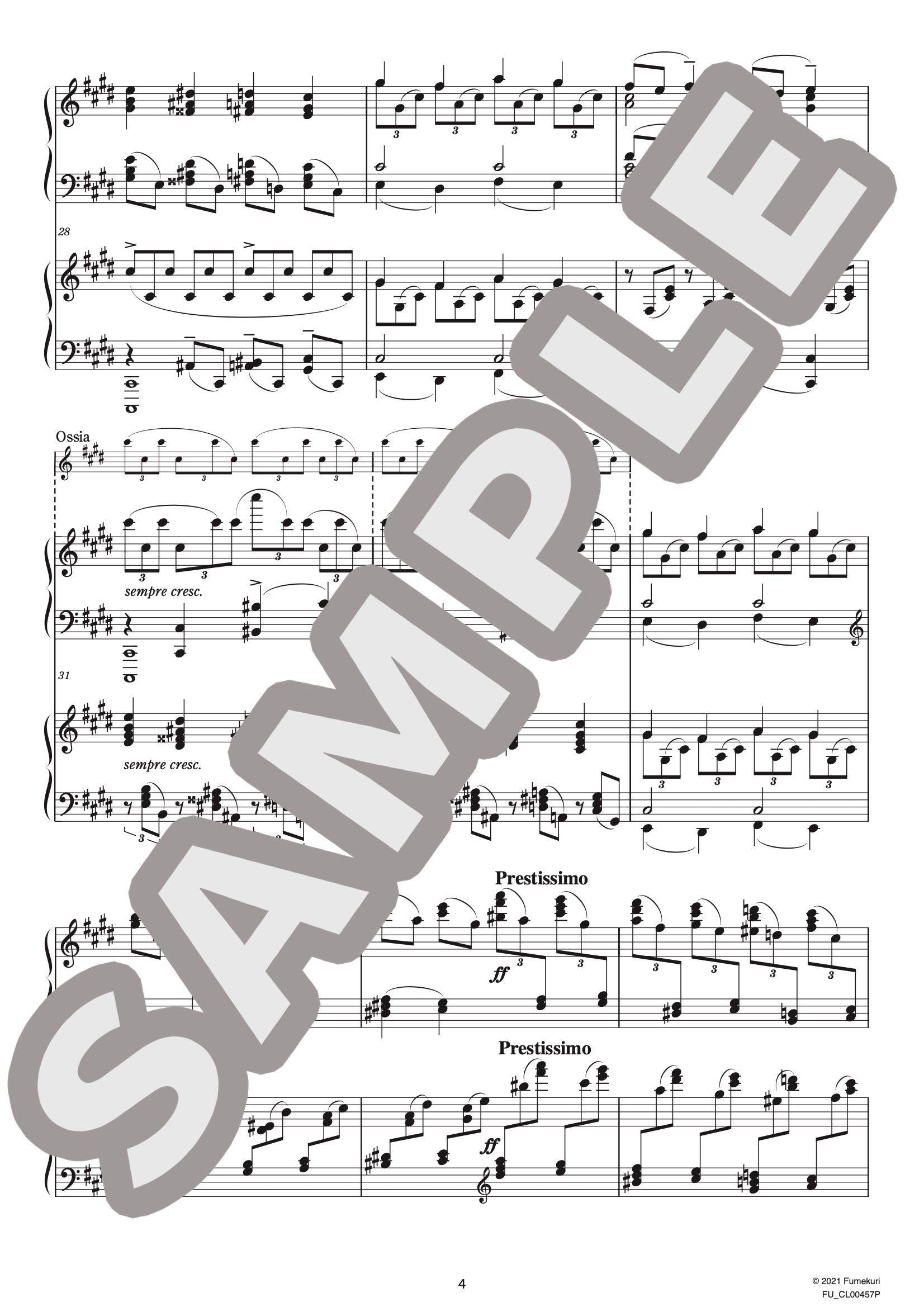 前奏曲嬰ハ短調 作品3-2「鐘」［2台ピアノ（作曲家自身によるアレンジ版）］ /  クラシック・オリジナル楽曲【中上級】｜RACHMANINOVのダウンロード楽譜 - fumekuri（フメクリ）