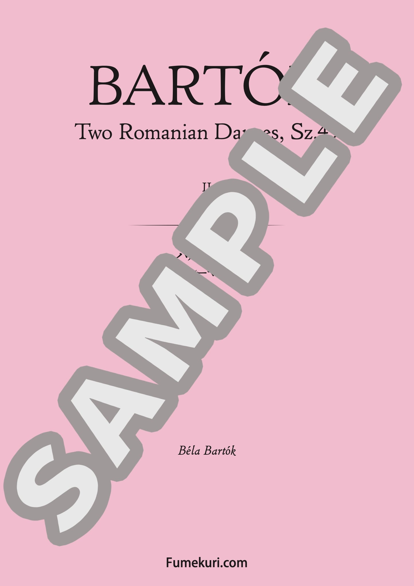 2つのルーマニア舞曲 第2曲（BARTÓK) / クラシック・オリジナル楽曲【中上級】