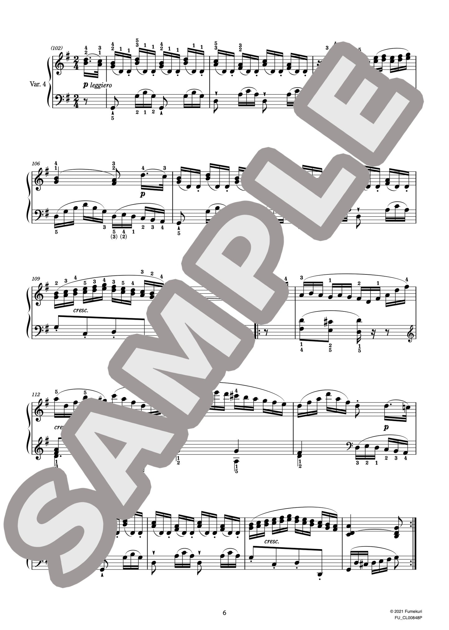 ドイツ民謡『咲き乱れた愛するすみれたち』 作品119-2 主題による序奏と６つの変奏曲（HUMMEL) / クラシック・オリジナル楽曲【中上級】