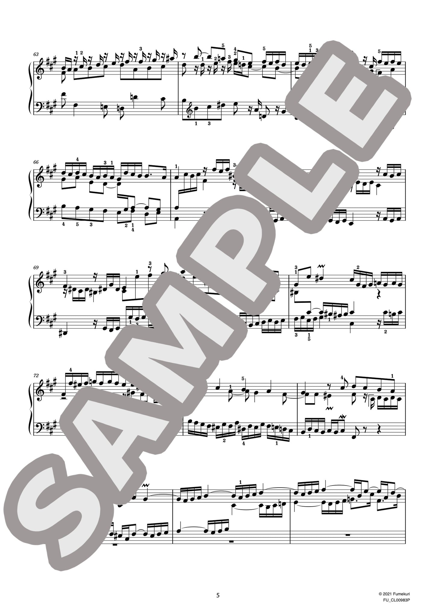 ７つのトッカータ BWV910-916 嬰ヘ短調（J.S.BACH) / クラシック・オリジナル楽曲【中上級】