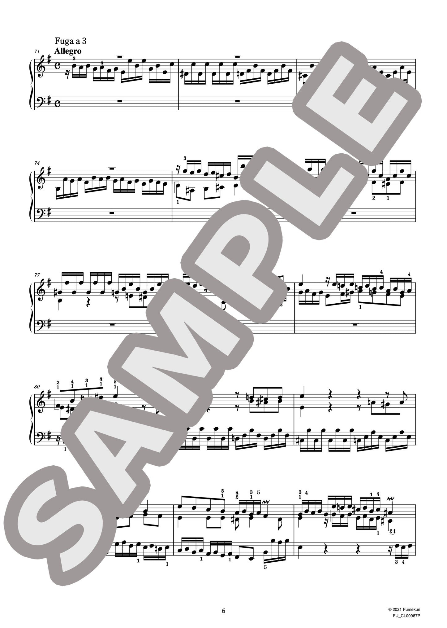 ７つのトッカータ BWV910-916 ホ短調（J.S.BACH) / クラシック・オリジナル楽曲【中上級】