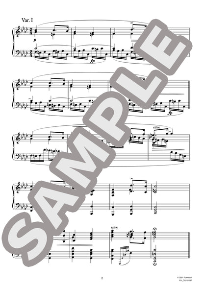 クララ・ヴィークの主題による変奏曲 ピアノ・ソナタ 第3番 作品14 第3楽章（SCHUMANN) / クラシック・オリジナル楽曲【中上級】