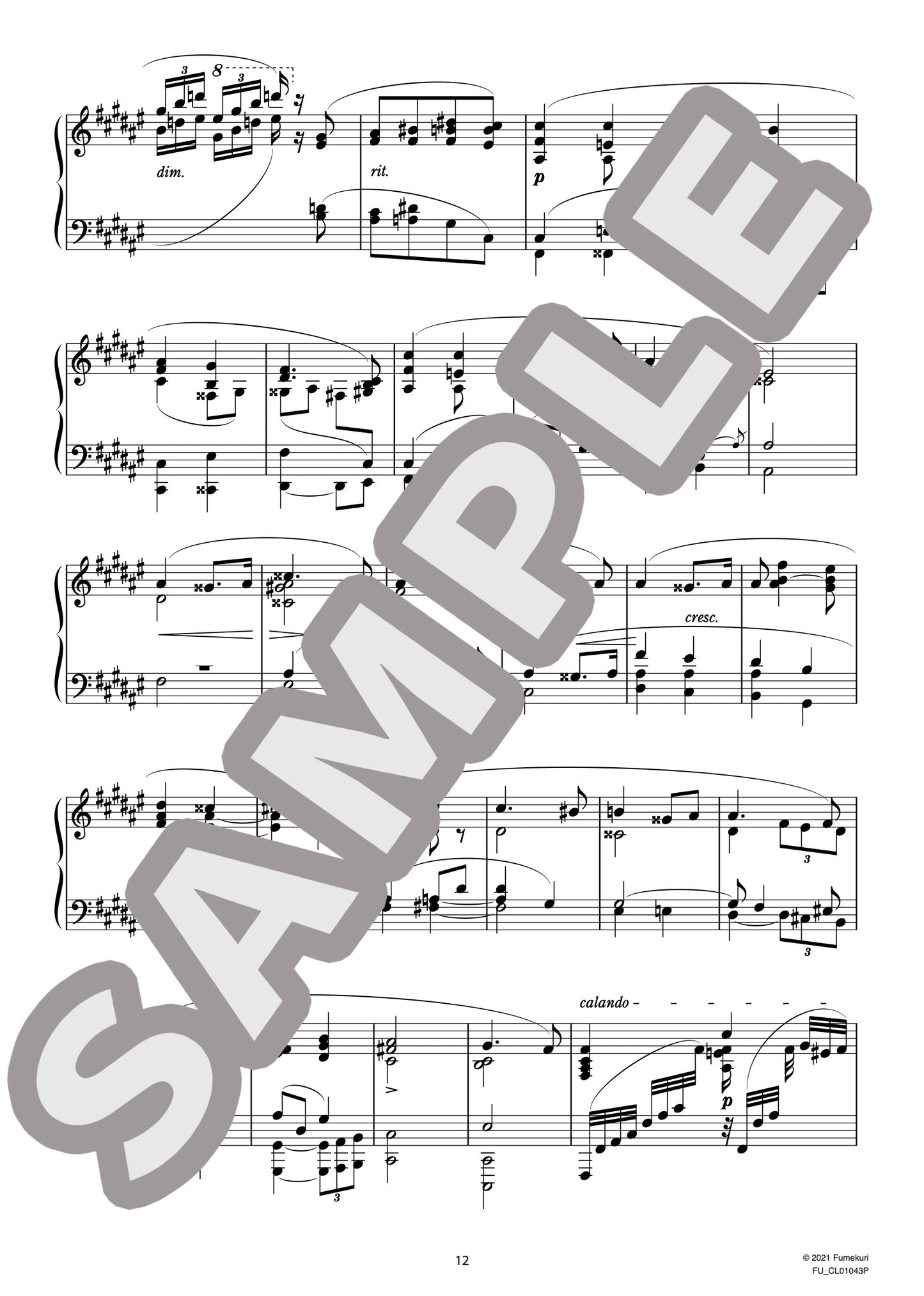 ロベルト・シューマンの主題による変奏曲 作品20（CLARA.S) / クラシック・オリジナル楽曲【中上級】