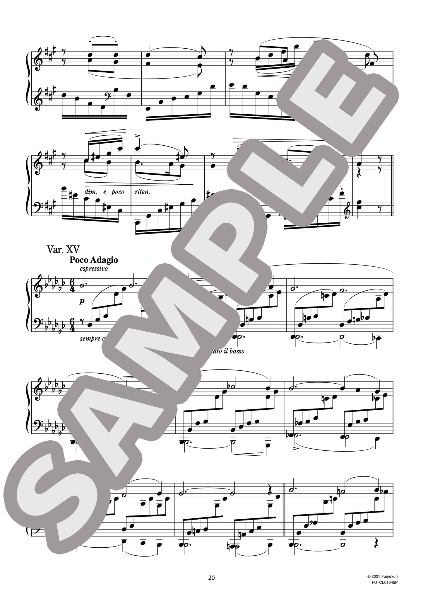 ロベルト・シューマンの主題による変奏曲 作品9（BRAHMS) / クラシック・オリジナル楽曲【中上級】