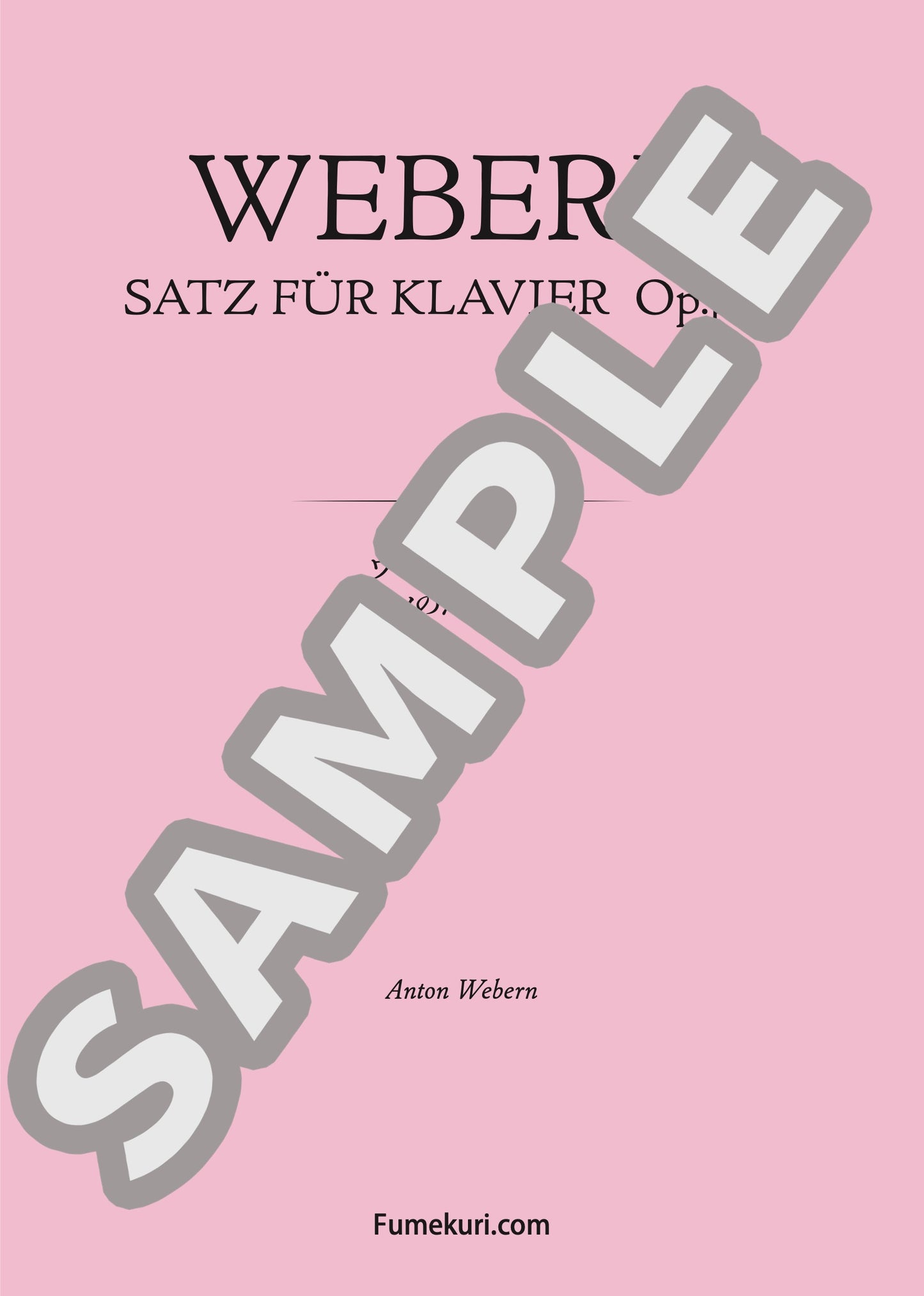 ピアノのための楽章（WEBERN) / クラシック・オリジナル楽曲【中上級】