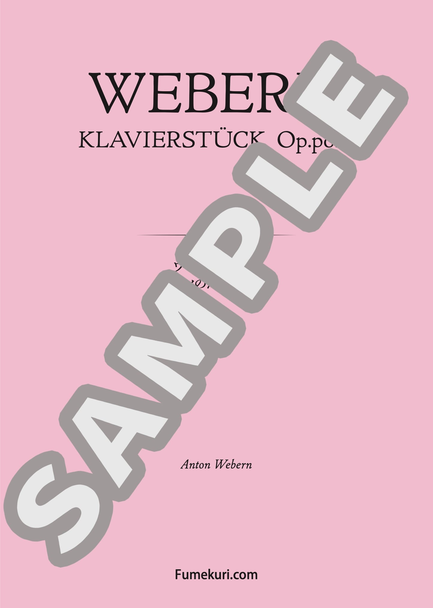 ピアノのための小品（WEBERN) / クラシック・オリジナル楽曲【中上級】