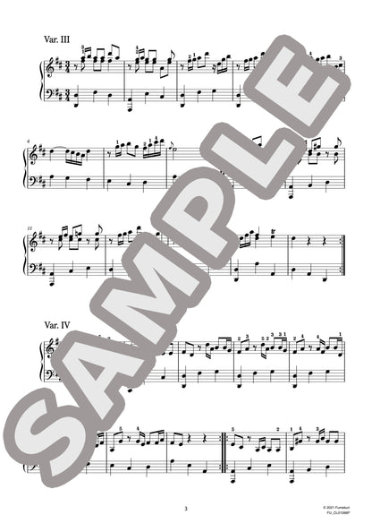 変奏曲 ニ長調 Hob. XVII:7（HAYDN) / クラシック・オリジナル楽曲【中上級】