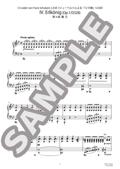 シューベルトによる『12の歌』S.558 第4曲 魔 王（SCHUBERT=LISZT) / クラシック・オリジナル楽曲【中上級】