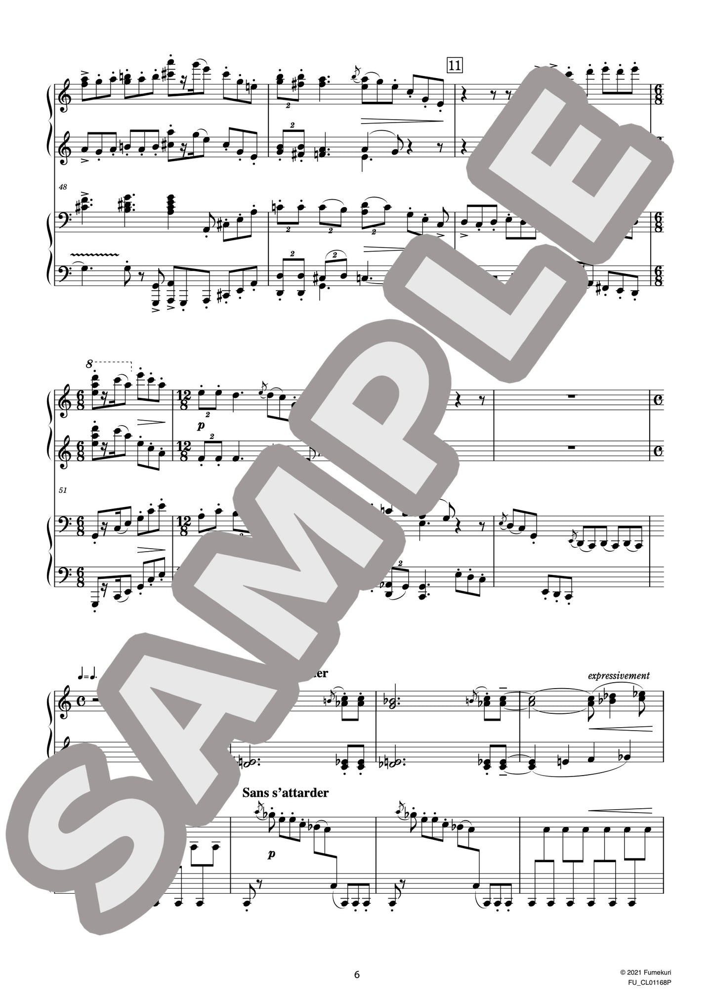 ユーモレスク 作品43［ピアノ連弾］ - 第4曲 スケルツェット（FLORENT SCHMITT) / クラシック・オリジナル楽曲【中上級】