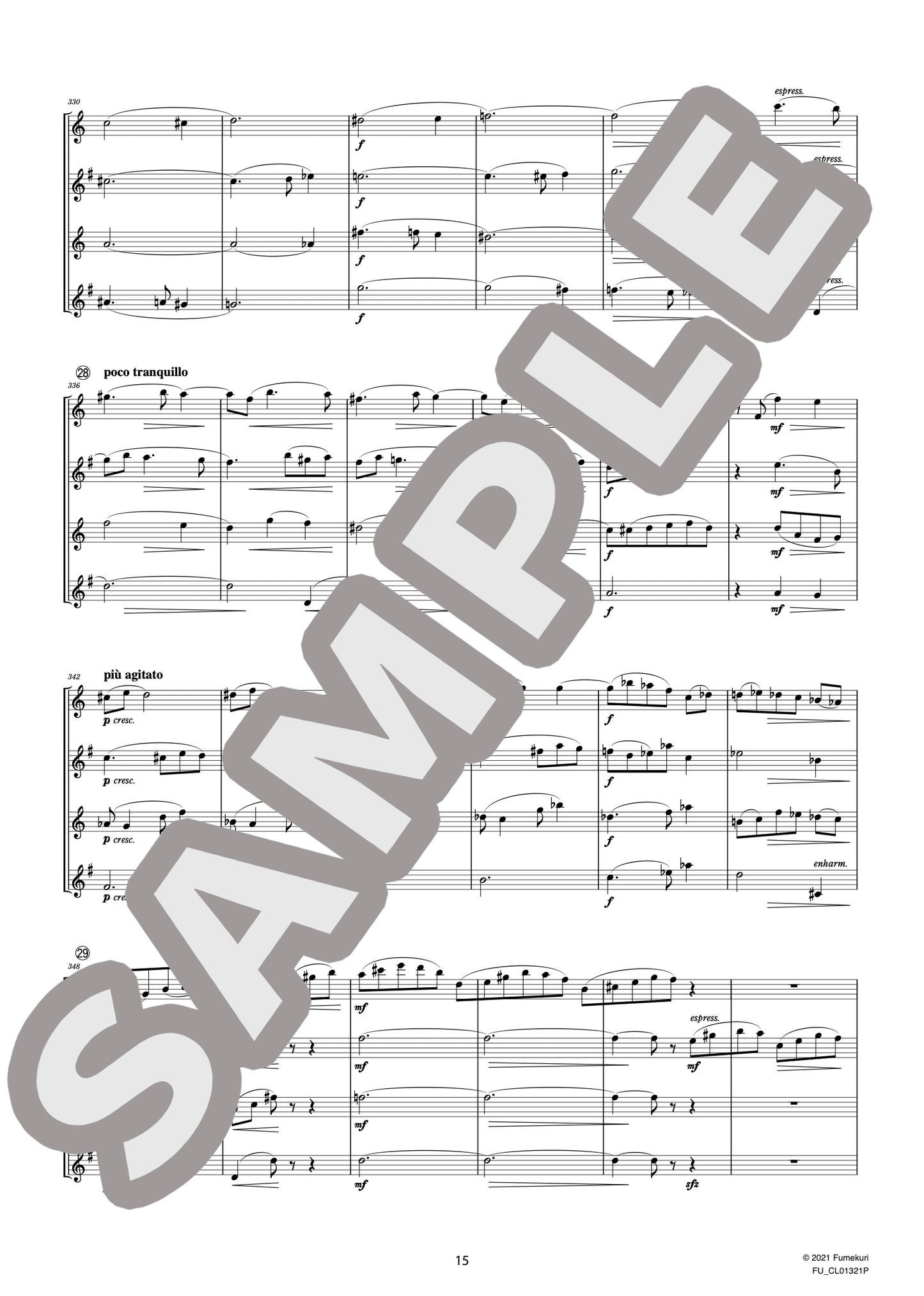 サクソフォン四重奏曲 変ロ長調 作品109 I. Partie（GLASUNOW) / クラシック・オリジナル楽曲【中上級】