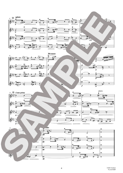 サクソフォン四重奏曲 変ロ長調 作品109 II. Canzona variée “Variation III A la Schumann”（GLASUNOW) / クラシック・オリジナル楽曲【中上級】