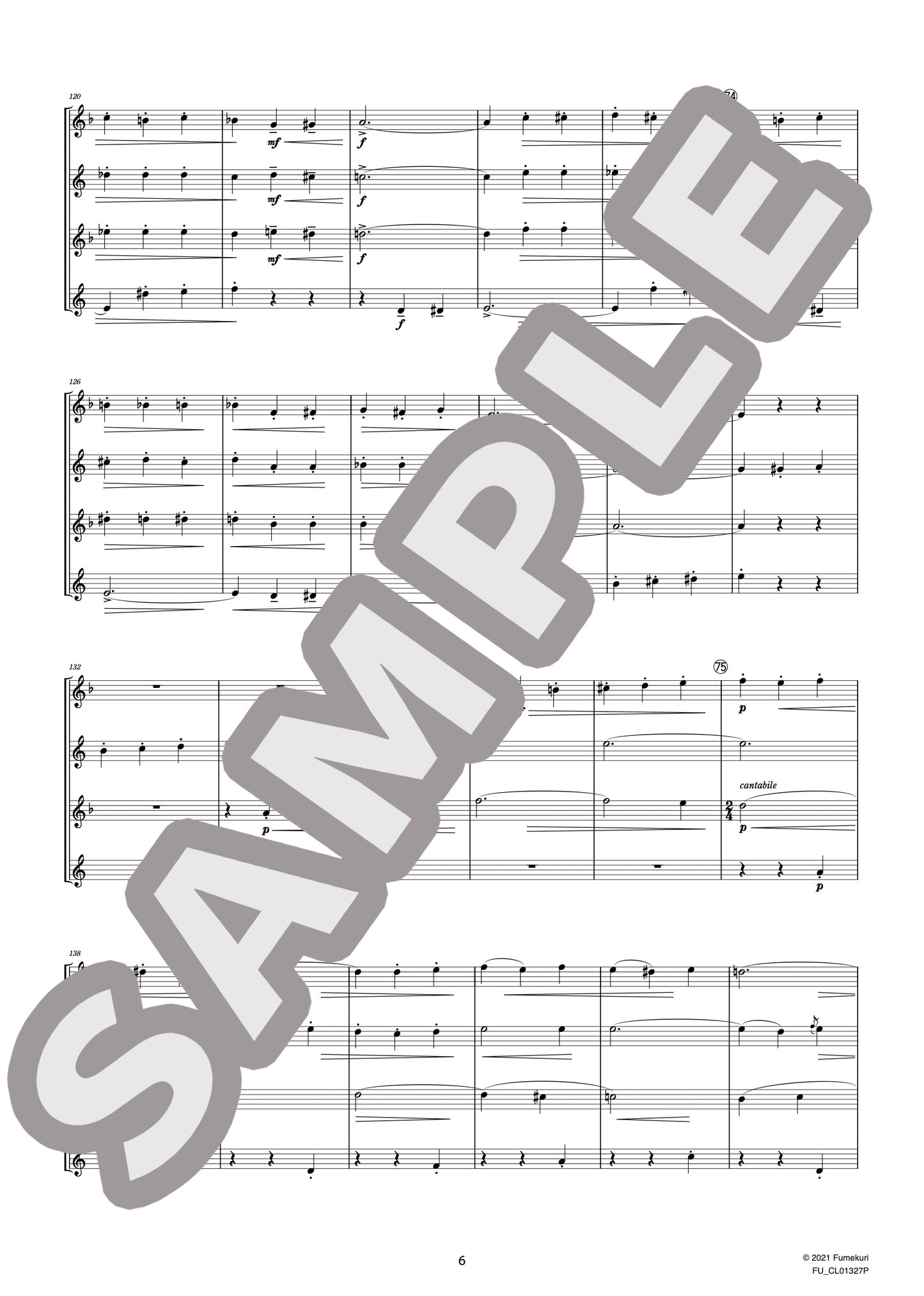 サクソフォン四重奏曲 変ロ長調 作品109 II. Canzona variée “Variation V Scherzo”（GLASUNOW) / クラシック・オリジナル楽曲【中上級】