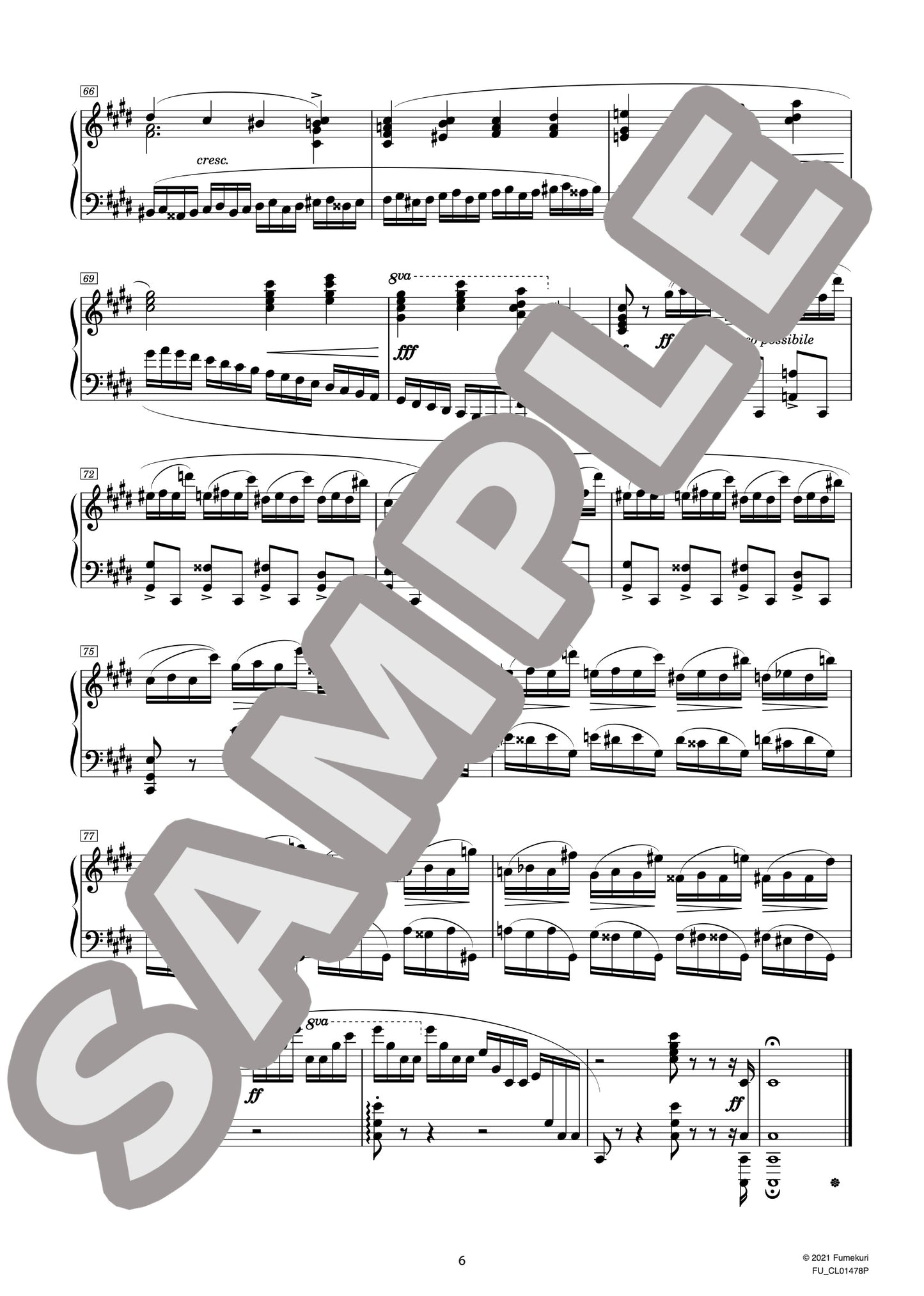 12の練習曲 作品10より 第4番 嬰ハ短調（CHOPIN) / クラシック・オリジナル楽曲【中上級】